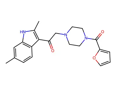 1-(2,6-dimethyl-1H-indol-3-yl)-2-[4-(furan-2-carbonyl)piperazin-1-yl]ethanone structure