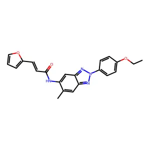 (E)-N-[2-(4-ethoxyphenyl)-6-methylbenzotriazol-5-yl]-3-(furan-2-yl)prop-2-enamide structure