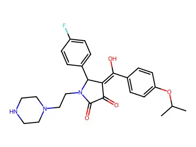 5-(4-fluorophenyl)-3-hydroxy-1-[2-(piperazin-1-yl)ethyl]-4-[4-(propan-2-yloxy)benzoyl]-2,5-dihydro-1H-pyrrol-2-one structure