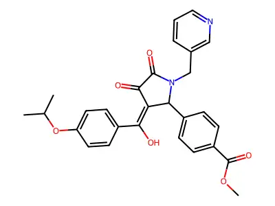 methyl 4-[3-[hydroxy-(4-propan-2-yloxyphenyl)methylidene]-4,5-dioxo-1-(pyridin-3-ylmethyl)pyrrolidin-2-yl]benzoate structure