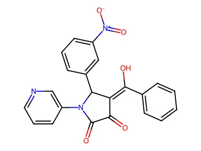 4-benzoyl-3-hydroxy-5-(3-nitrophenyl)-1-(pyridin-3-yl)-1H-pyrrol-2(5H)-one structure