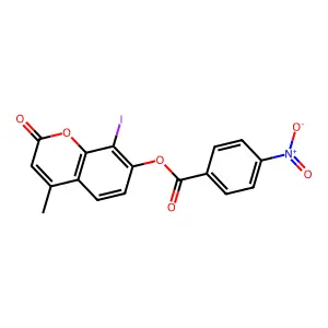(8-Iodo-4-methyl-2-oxochromen-7-yl) 4-nitrobenzoate structure