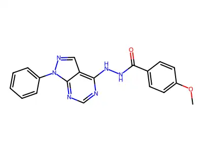 4-methoxy-N'-(1-phenyl-1H-pyrazolo[3,4-d]pyrimidin-4-yl)benzohydrazide structure