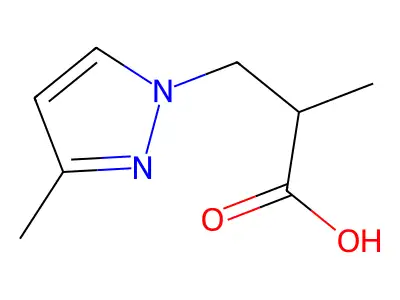 2-methyl-3-(3-methyl-1H-pyrazol-1-yl)propanoic acid structure