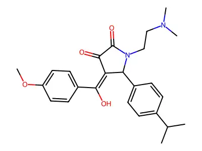 1-(2-dimethylaminoethyl)-4-[hydroxy-(4-methoxyphenyl)methylidene]-5-(4-propan-2-ylphenyl)pyrrolidine-2,3-dione structure