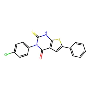 3-(4-chlorophenyl)-6-phenyl-2-thioxo-2,3-dihydrothieno[2,3-d]pyrimidin-4(1H)-one structure