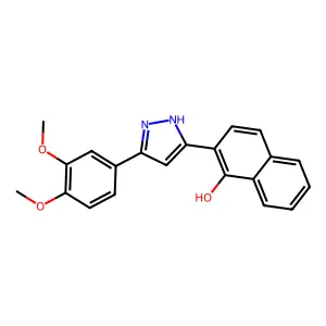 2-[5-(3,4-dimethoxyphenyl)-1H-pyrazol-3-yl]naphthalen-1-ol structure
