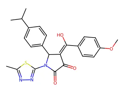 3-hydroxy-4-(4-methoxybenzoyl)-1-(5-methyl-1,3,4-thiadiazol-2-yl)-5-[4-(propan-2-yl)phenyl]-2,5-dihydro-1H-pyrrol-2-one structure