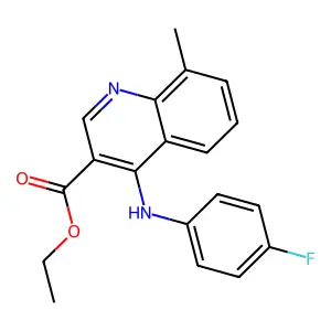 Ethyl 4-(4-fluoroanilino)-8-methyl-3-quinolinecarboxylate structure