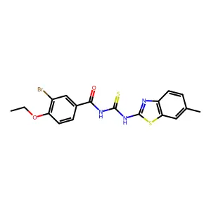 3-bromo-4-ethoxy-N-[(6-methyl-1,3-benzothiazol-2-yl)carbamothioyl]benzamide structure