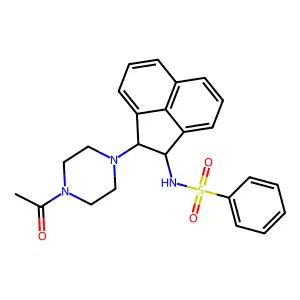 N-[2-(4-acetylpiperazin-1-yl)-1,2-dihydroacenaphthylen-1-yl]benzenesulfonamide structure