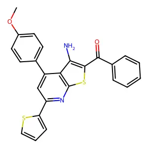 [3-amino-4-(4-methoxyphenyl)-6-thiophen-2-ylthieno[2,3-b]pyridin-2-yl]-phenylmethanone structure