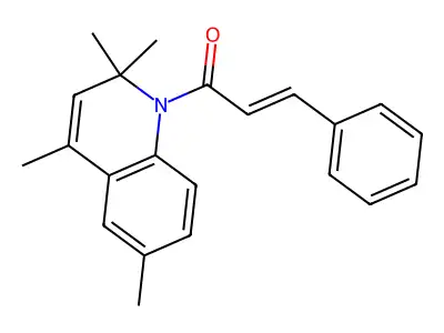 (2E)-3-phenyl-1-(2,2,4,6-tetramethylquinolin-1(2H)-yl)prop-2-en-1-one structure