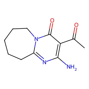 3-acetyl-2-amino-7,8,9,10-tetrahydropyrimido[1,2-a]azepin-4(6H)-one structure