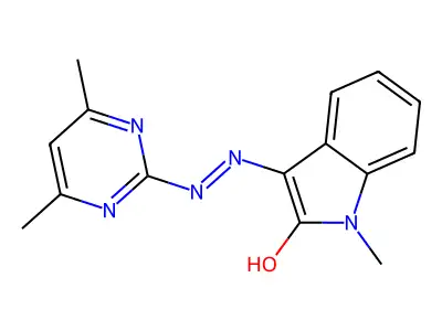 (3Z)-3-[(4,6-dimethylpyrimidin-2-yl)hydrazinylidene]-1-methylindol-2-one structure