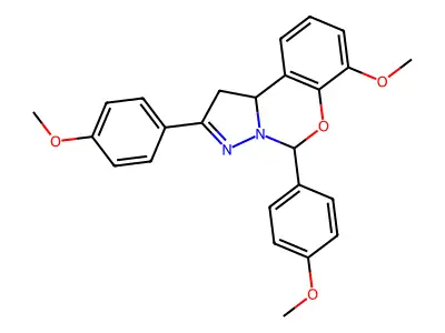 7-Methoxy-2,5-bis(4-methoxyphenyl)-1,10b-dihydropyrazolo[1,5-c][1,3]benzoxazine structure