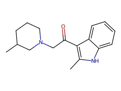 1-(2-methyl-1H-indol-3-yl)-2-(3-methylpiperidin-1-yl)ethanone structure
