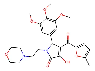 3-hydroxy-4-(5-methylfuran-2-carbonyl)-1-(2-morpholinoethyl)-5-(3,4,5-trimethoxyphenyl)-1H-pyrrol-2(5H)-one structure