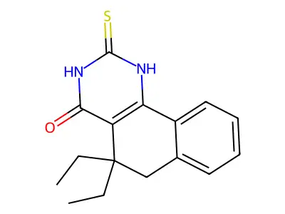 5,5-diethyl-2-thioxo-2,3,5,6-tetrahydrobenzo[h]quinazolin-4(1H)-one structure