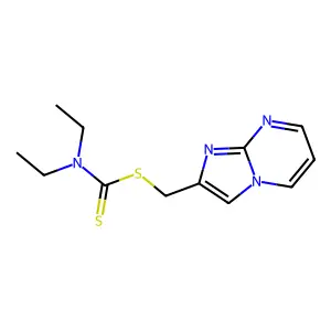 Imidazo[1,2-a]pyrimidin-2-ylmethyl diethylcarbamodithioate structure