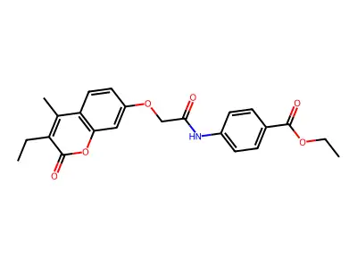 ethyl 4-(2-((3-ethyl-4-methyl-2-oxo-2H-chromen-7-yl)oxy)acetamido)benzoate structure