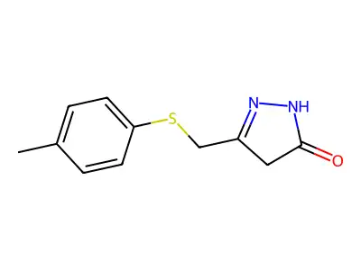 5-{[(4-methylphenyl)sulfanyl]methyl}-4H-pyrazol-3-ol structure