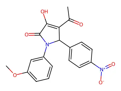 3-acetyl-4-hydroxy-1-(3-methoxyphenyl)-2-(4-nitrophenyl)-2H-pyrrol-5-one structure