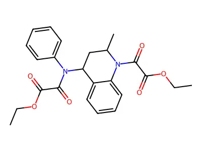ethyl 2-[4-(N-(2-ethoxy-2-oxoacetyl)anilino)-2-methyl-3,4-dihydro-2H-quinolin-1-yl]-2-oxoacetate structure