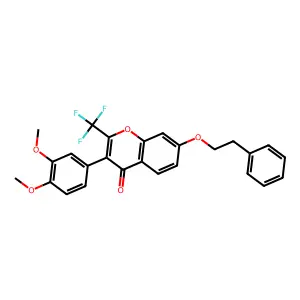 3-(3,4-Dimethoxyphenyl)-7-(2-phenylethoxy)-2-(trifluoromethyl)chromen-4-one structure