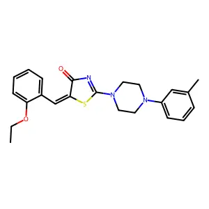 (5E)-5-(2-ethoxybenzylidene)-2-[4-(3-methylphenyl)piperazin-1-yl]-1,3-thiazol-4(5H)-one structure