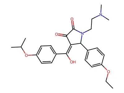 1-(2-dimethylaminoethyl)-5-(4-ethoxyphenyl)-4-[hydroxy-(4-propan-2-yloxyphenyl)methylidene]pyrrolidine-2,3-dione structure