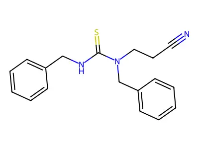 1,3-Dibenzyl-1-(2-cyanoethyl)thiourea structure