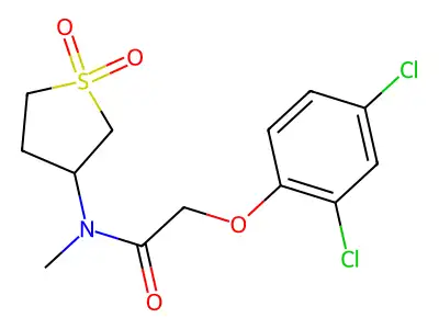 2-(2,4-dichlorophenoxy)-N-(1,1-dioxothiolan-3-yl)-N-methylacetamide structure