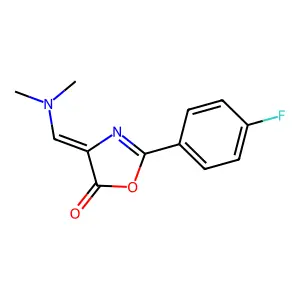 4-[(E)-(dimethylamino)methylidene]-2-(4-fluorophenyl)-1,3-oxazol-5(4H)-one structure