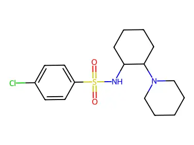 4-chloro-N-(2-piperidin-1-ylcyclohexyl)benzenesulfonamide structure