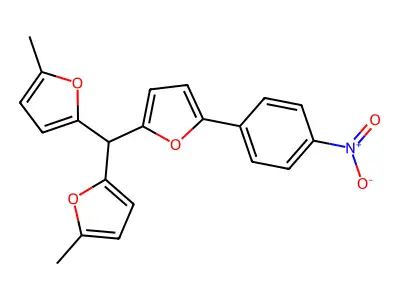 2,2'-{[5-(4-Nitrophenyl)furan-2-yl]methanediyl}bis(5-methylfuran) structure
