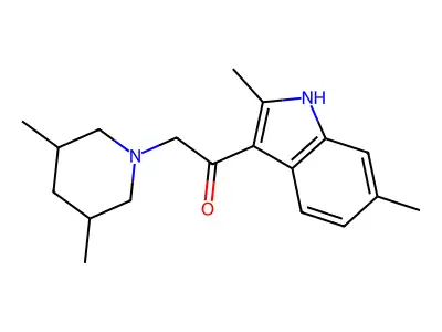 1-(2,6-dimethyl-1H-indol-3-yl)-2-(3,5-dimethylpiperidin-1-yl)ethanone structure