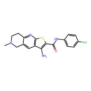 3-amino-N-(4-chlorophenyl)-6-methyl-5,6,7,8-tetrahydrothieno[2,3-b][1,6]naphthyridine-2-carboxamide structure