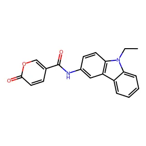 N-(9-ethylcarbazol-3-yl)-6-oxopyran-3-carboxamide structure