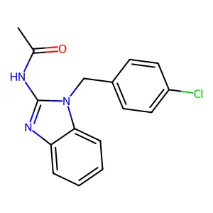 N-[1-[(4-chlorophenyl)methyl]benzimidazol-2-yl]acetamide structure
