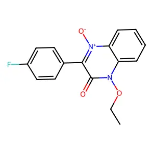 1-Ethoxy-3-(4-fluorophenyl)-4-oxidoquinoxalin-4-ium-2-one structure