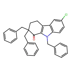 2,2,9-Tribenzyl-6-chloro-3,4-dihydrocarbazol-1-one structure