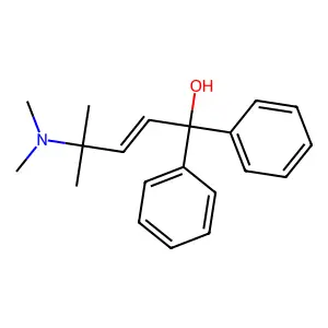 (E)-4-(dimethylamino)-4-methyl-1,1-diphenylpent-2-en-1-ol structure