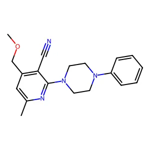 4-(Methoxymethyl)-6-methyl-2-(4-phenyl-1-piperazinyl)-3-pyridinecarbonitrile structure