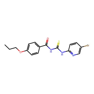 N-[(5-bromopyridin-2-yl)carbamothioyl]-4-propoxybenzamide structure