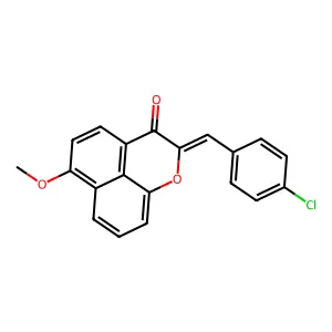 (E)-2-(4-chlorobenzylidene)-6-methoxybenzo[de]chromen-3(2H)-one structure