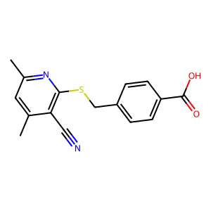 4-{[(3-Cyano-4,6-dimethylpyridin-2-yl)sulfanyl]methyl}benzoic acid structure