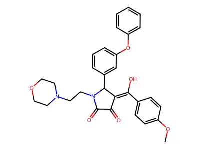 3-hydroxy-4-(4-methoxybenzoyl)-1-[2-(morpholin-4-yl)ethyl]-5-(3-phenoxyphenyl)-2,5-dihydro-1H-pyrrol-2-one structure