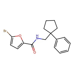 5-bromo-N-[(1-phenylcyclopentyl)methyl]furan-2-carboxamide structure