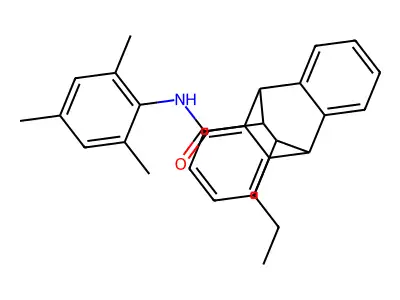N-mesityl-12-propyl-9,10-dihydro-9,10-ethanoanthracene-11-carboxamide structure